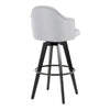 Ahoy - Upholstered Fixed-Height Barstool (Set of 2) - Black Base, Black Footrest
