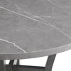 Ambridge - 5 Piece Round Dining Set With Faux Marble Top - Brushed Gray