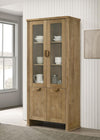 Adina - Tall Display Cabinet - Distressed Light Brown