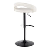 Grotto - Upholstered Adjustable Barstool - Black Metal Base