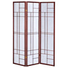 Katerina - 3-Panel Room Divider Folding Shoji Screen - Cherry