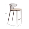 Silues Counter Stool Taupe & Brown — Set of 2
