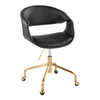 Curvo - Upholstered 4-Star Task Chair - Black Metal Base