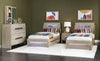 District Panel Bed Weathered Oak Finish — Twin / Weathered Oak
