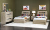 District Panel Bed Weathered Oak Finish — Twin / Weathered Oak