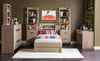 District Panel Bed Weathered Oak Finish — Twin / Weathered Oak