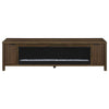Carey - 79" TV Stand Fireplace Media Console - Dark Pine