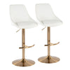 Diana - Adjustable Barstool With Rounded T Footrest (Set of 2) - Gold Metal