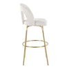 Ava - Upholstered Fixed-Height Barstool (Set of 2) - Gold Base