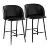 Fran - Fixed-Height Counter Stool (Set of 2) - Black Metal Base