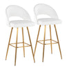 Renee - Upholstered Fixed-Height Barstool (Set of 2) - Gold Base