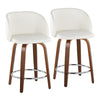 Fran - 34" Fixed-Height Counter Stool (Set of 2) - Walnut Wood