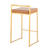 Fuji - Counter Stool With Cushion - Gold Legs