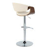 Symphony - Adjustable Barstool (Set of 2) - Chrome Base & Walnut Backrest