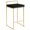 Fuji - Counter Stool With Cushion - Gold Legs