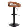 Grotto - Upholstered Adjustable Barstool - Black Metal Base