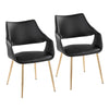 Curvo - High Back Upholstered Chair (Set of 2) - Gold Metal Legs