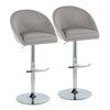 Matisse - Highback Adjustable Barstool With Rounded T Footrest (Set of 2) - Chrome Metal