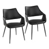 Curvo - High Back Upholstered Chair (Set of 2) - Black Metal Legs