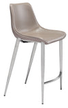 Magnus Counter Stool Brown & Silver — Set of 2