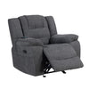 Redondo - Glider Recliner With Heat And Massage - Dark Gray