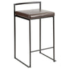 Fuji - Stackable Counter Stool With Cushion - Black Metal