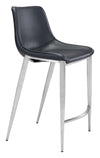 Magnus Counter Stool (Set of 2) Black & Silver — Set of 2