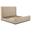 Nala Eastern King Fabric Upholstered Platform Bed Tan — product view 1