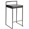 Fuji - Stackable Counter Stool With Cushion - Black Metal