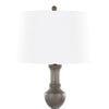 Griffin - 61" Polyresin Floor Lamp - Acid Gray Wood Finish And White Linen Shade