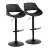 Fabrizzi - Adjustable Barstool With Rounded T Footrest (Set of 2) - Black Metal