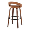 Grotto - Upholstered Fixed-Height Barstool (Set of 2) - Walnut Wood