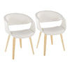 Curvo - Upholstered Chair (Set of 2) - Natural Wood Legs