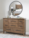 Artisan's Place Round Mirror — Vintage Pine / Ironwood