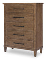 Artisan's Place Five Drawer Chest — Vintage Pine / Ironwood