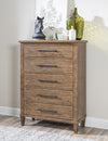 Artisan's Place Five Drawer Chest — Vintage Pine / Ironwood