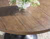 Artisan's Place 60-inch Round Dining Table — Vintage Pine / Ironwood