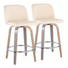 Toriano - 26" Fixed-Height Counter Stool (Set of 2) - Cream And Light Gray
