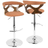 Gardenia - Adjustable Barstool - Walnut And Orange