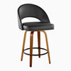 Renee - Upholstered Fixed-Height Barstool (Set of 2) - Walnut Wood Base