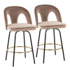 Ava - Upholstered Fixed-Height Barstool (Set of 2) - Black Base
