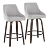 Hannah - 26" Fixed-Height Counter Stool With Swivel And Round Black Metal Footrest (Set of 2) - Walnut Glazed Wood