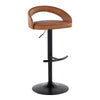 Grotto - Upholstered Adjustable Barstool - Black Metal Base