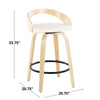 Grotto - 26" Fixed-Height Counter Stool (Set of 2) - White & Light Brown