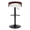 Grotto - Adjustable Barstool - Black Metal, Mahogany Wood