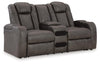 Fyne-Dyme Power Reclining Loveseat with Console - Shadow