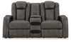 Fyne-Dyme Power Reclining Loveseat with Console - Shadow