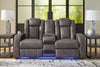 Fyne-Dyme Power Reclining Loveseat with Console - Shadow