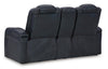 Fyne-Dyme Power Reclining Loveseat with Console - Sapphire