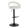 Grotto - Upholstered Adjustable Barstool - Black Metal Base